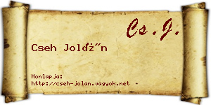 Cseh Jolán névjegykártya